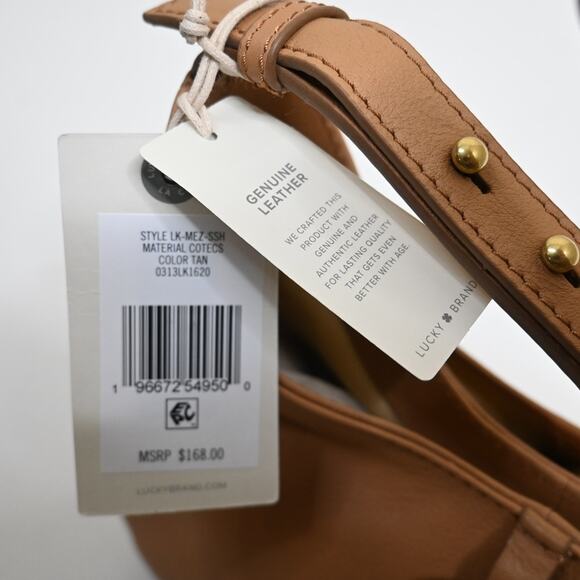 Lucky Brand Small Mez Leather Shoulder Bag in Tan NEW - Picture 11 of 12